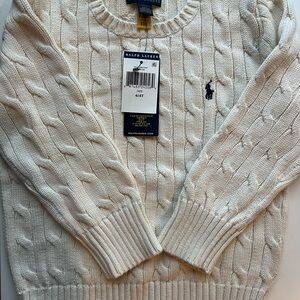 Ralph Lauren Toddler Off-White Cable Knit Sweater